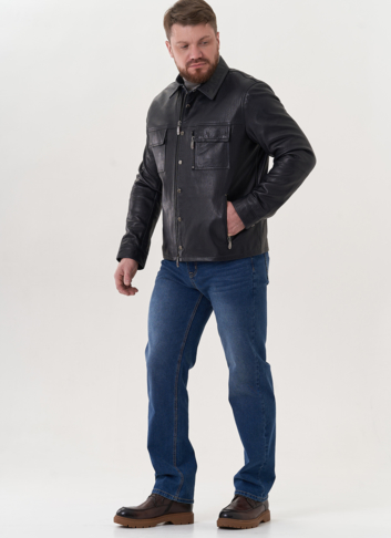 Мужская куртка "рубашка" из натуральной кожи
