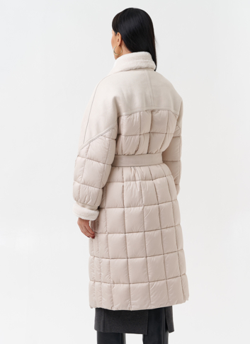 Комбинированный женский пуховик 