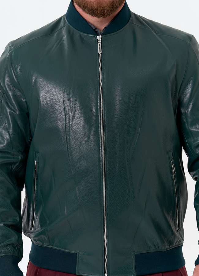 Мужская куртка бомбер из натуральной кожи модель № 32711 универмаг малина