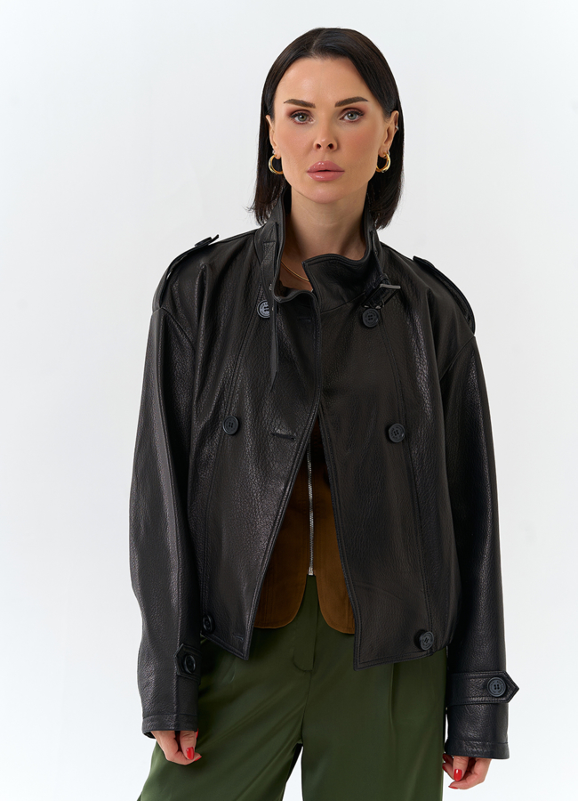 Женская куртка из натуральной кожи модель № 32677 универмаг малина