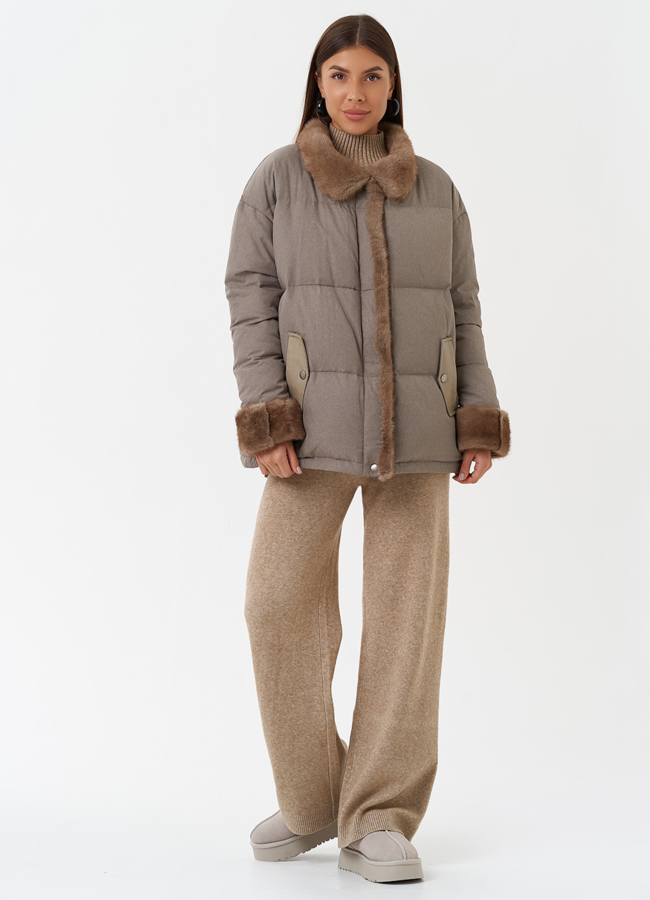 фото Куртка с отделкой из меха норки модель № 28833