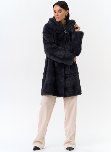 Норковая шуба трансформер с капюшоном