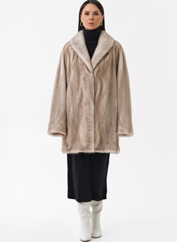 Норковая шуба с воротником