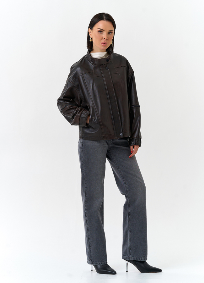 фото Женская куртка из натуральной кожи модель № 32675