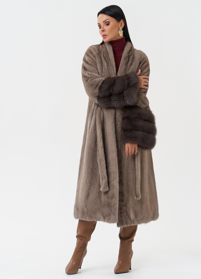 Шуба из меха скандинавской норки модель № 28634 универмаг малина