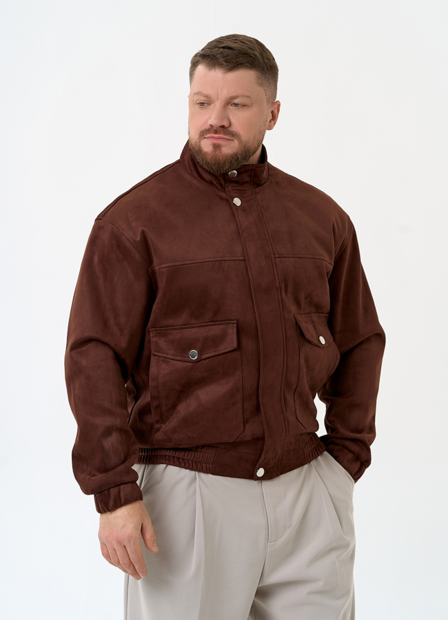 Мужская куртка бомбер из эко замши модель № 32882 универмаг малина