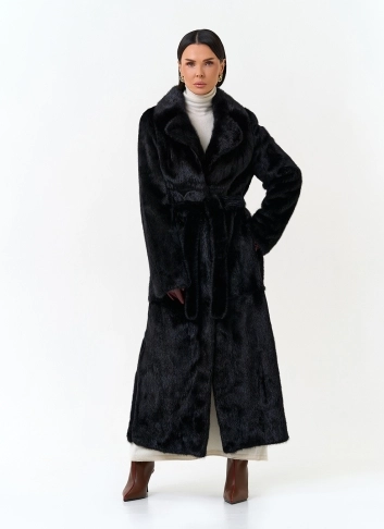 Удлиненная шуба из меха норки фото