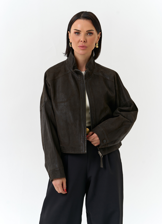 Женская двухсторонняя куртка из натуральной кожи модель № 32536 универмаг малина