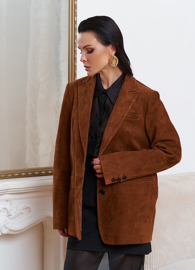 фото Женский замшевый жакет модель № 29925