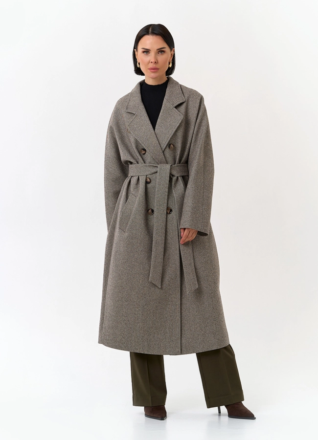 Женское пальто с английским воротником модель № 32815 универмаг малина