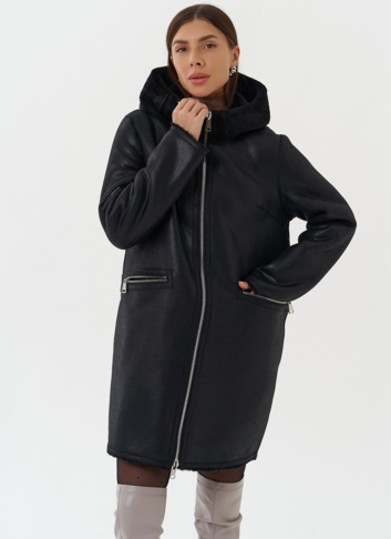 Двухсторонняя дубленка из эко кожи