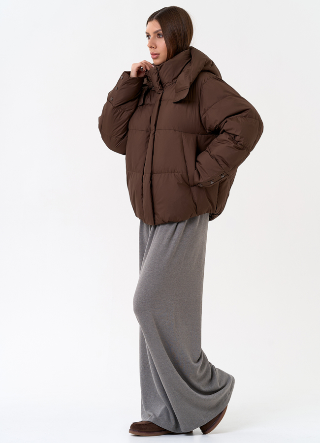 Женский пуховик с капюшоном модель № 31396 в рассрочку