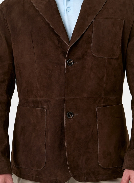 Мужской пиджак из натуральной замши фото
