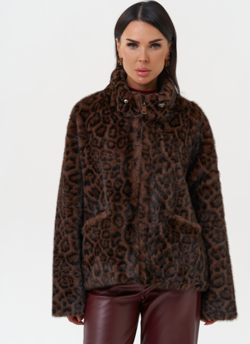 Женская куртка из эко меха с воротником Женская куртка из эко меха с воротником