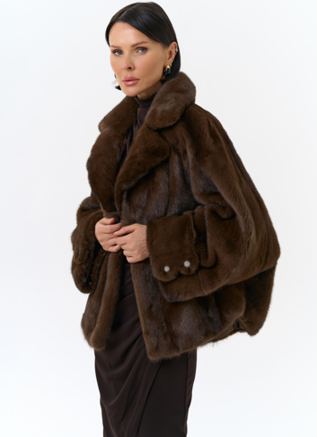 Укороченная шуба из меха норки 