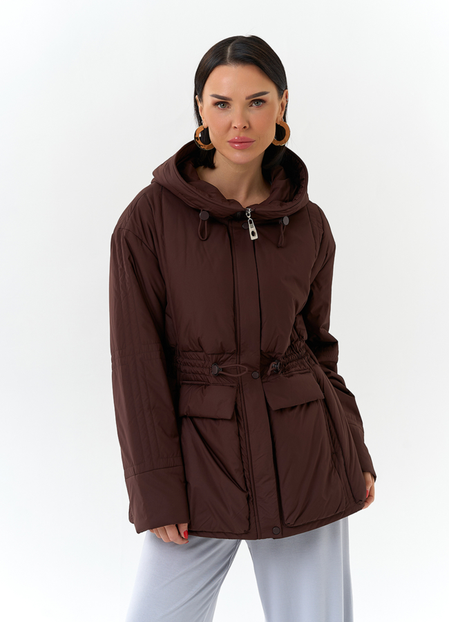 Женская куртка коричневого цвета модель № 32700 универмаг малина