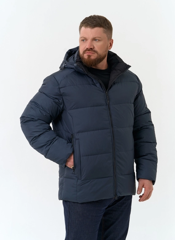 Мужской пуховик с капюшоном  фото
