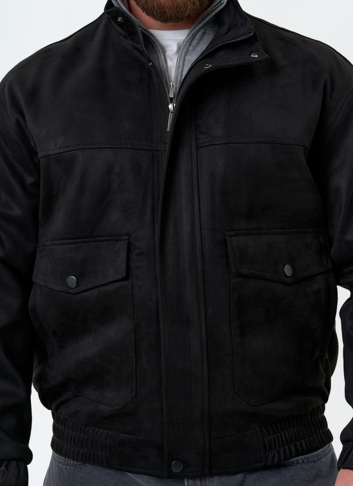 Мужская куртка бомбер из эко замши
