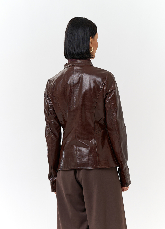 фото Женская куртка из натуральной кожи модель № 32741