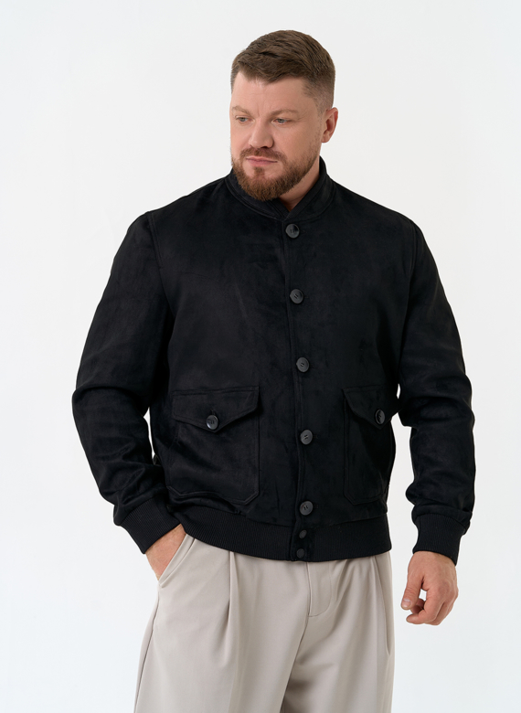 Мужская куртка бомбер из эко замши
