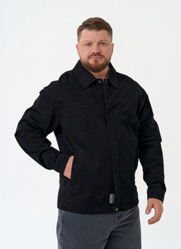 Мужская джинсовая куртка черного цвета