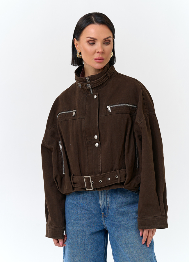 Женская короткая джинсовая куртка модель № 32825 универмаг малина