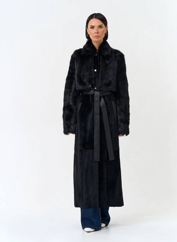 Женская натуральная дубленка трансформер фото