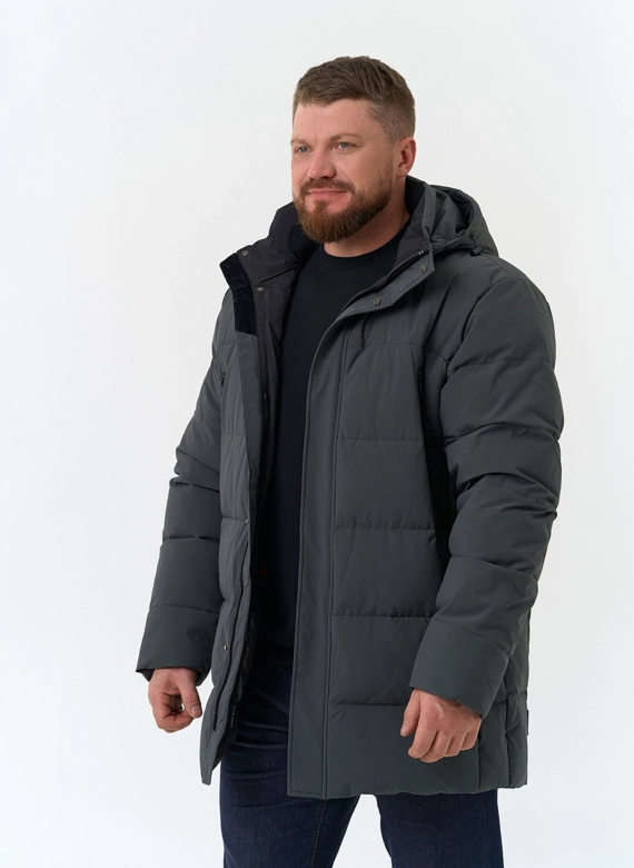 Мужской пуховик с капюшоном  фото