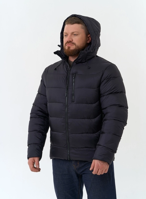 Мужской пуховик с капюшоном  фото