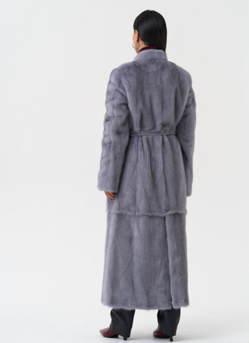 Длинная шуба из меха норки