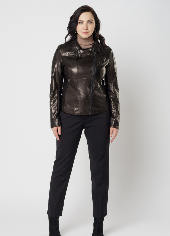 фото Кожаная куртка - косуха модель № 10634