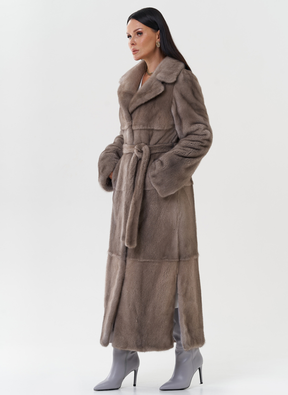 Длинная шуба из скандинавской норки