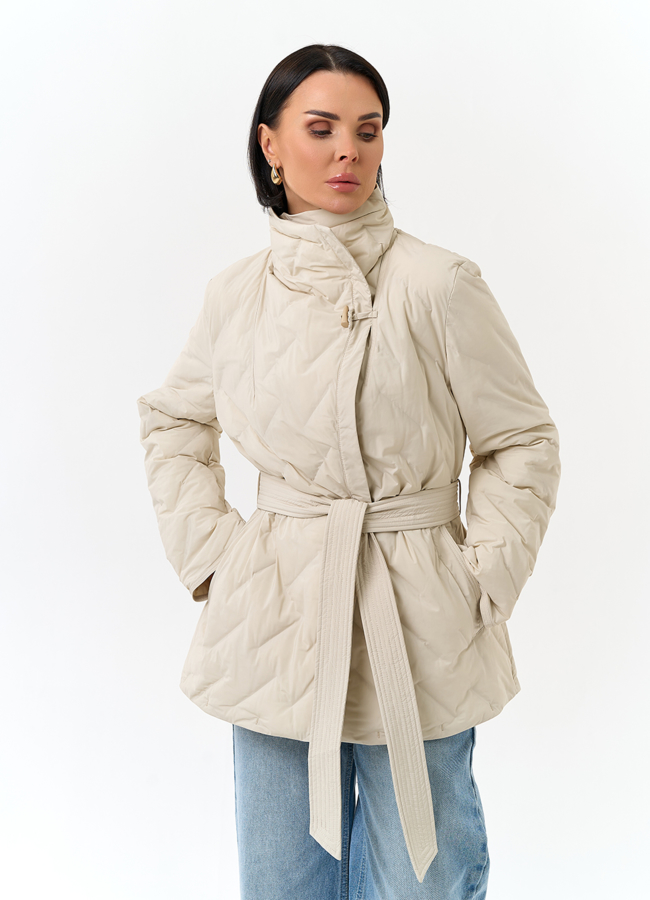 Женская куртка с поясом модель № 32834 универмаг малина