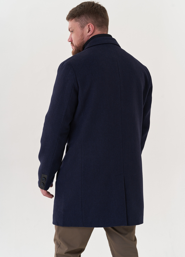 Мужское пальто синего цвета модель № 26861 универмаг малина