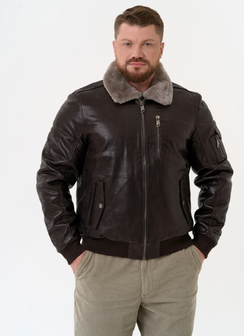 Мужская дубленка коричневого цвета Мужская дубленка коричневого цвета